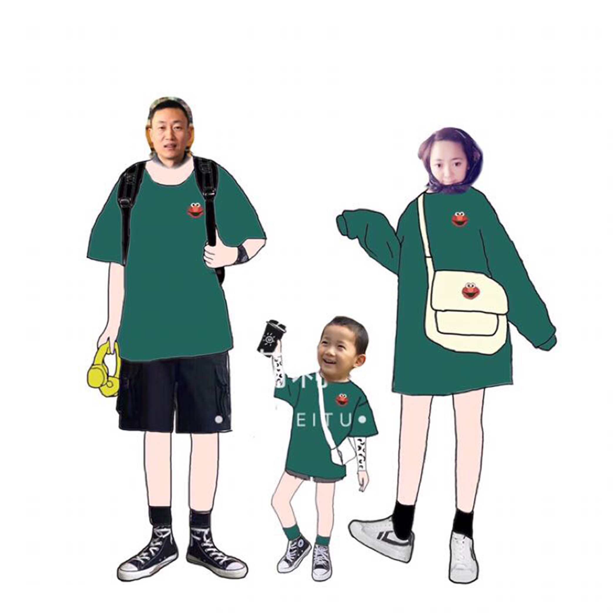 一家三口美食