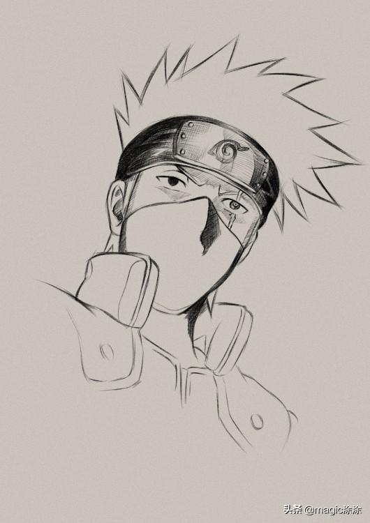 8步画卡卡西(卡卡西神威写轮眼怎么画)