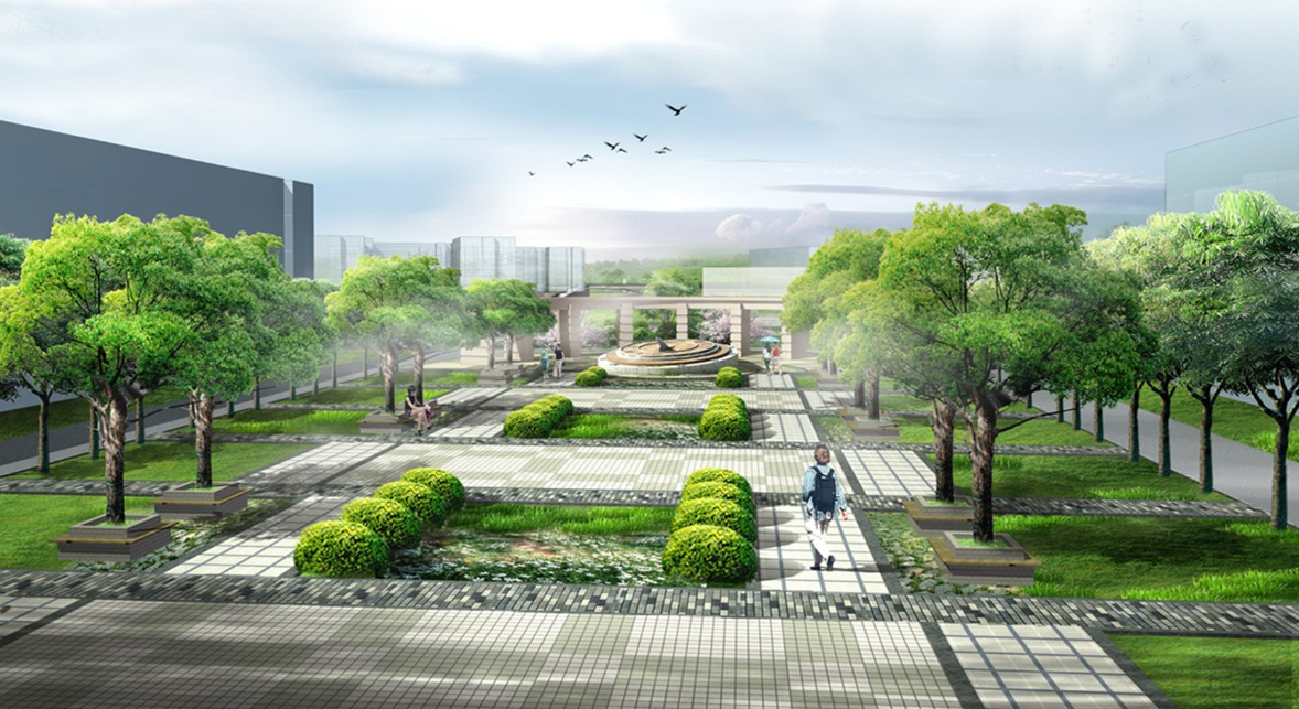 ▍根据对场地的分析与设计理念的综合考虑,形成"一山一水"的理念,以"