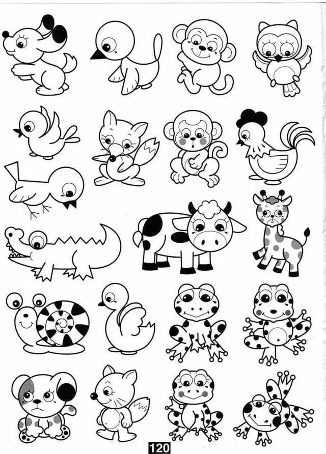 动物世界简笔画，动物世界人物简笔画步骤（各种小动物的100种简笔画法）