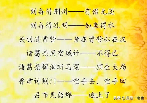 三國演義歇後語大全(三國歇後語大全100句)