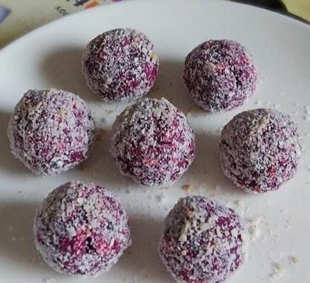 【椰蓉紫薯球】做法步骤图 护肠胃助消化 身体抵抗力好！-起舞食谱网