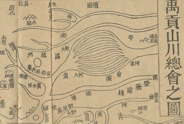 黄河沿线示意图，流经地涵盖了河北省中南部