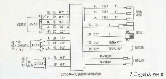 电动车控制器接线图，两轮电动车控制器接线图详解（电动车控制器电路接线图及数据参数）