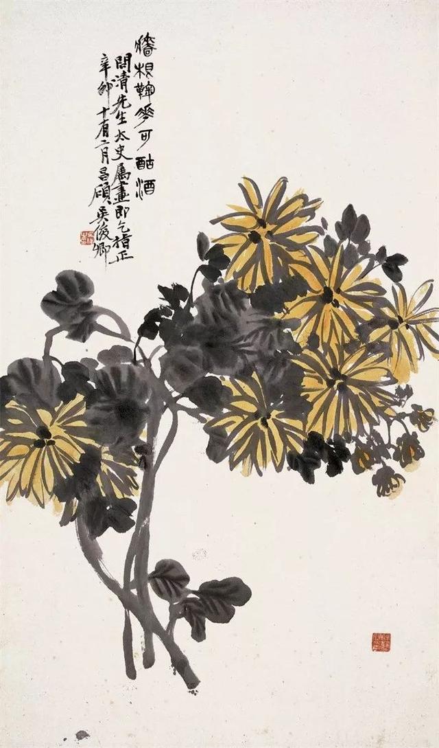 吴昌硕作品欣赏，吴昌硕晚年的花鸟册页欣赏（腕底风雷——吴昌硕书画200幅超高清合集）